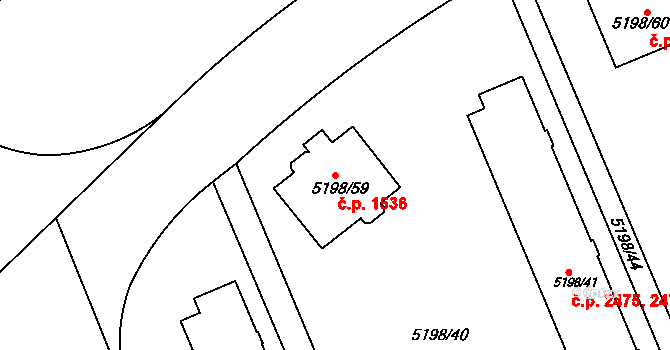Přerov I-Město 1536, Přerov na parcele st. 5198/59 v KÚ Přerov, Katastrální mapa
