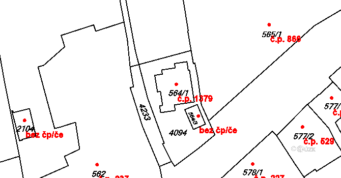 Lipník nad Bečvou I-Město 1379, Lipník nad Bečvou na parcele st. 564/1 v KÚ Lipník nad Bečvou, Katastrální mapa