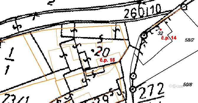 Lipina 15, Zbraslavice na parcele st. 20 v KÚ Lipina u Zruče nad Sázavou, Katastrální mapa