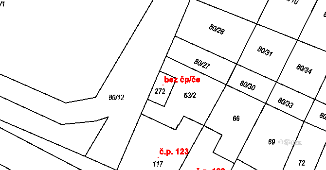 Voděrady 119627191 na parcele st. 272 v KÚ Voděrady u Kunštátu, Katastrální mapa