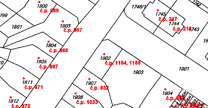 Střekov 1154,1155, Ústí nad Labem na parcele st. 1903 v KÚ Střekov, Katastrální mapa