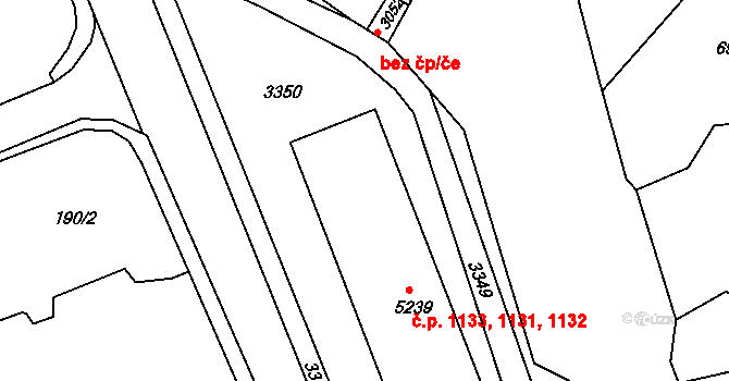 Chrudim IV 1131,1132,1133, Chrudim na parcele st. 5239 v KÚ Chrudim, Katastrální mapa