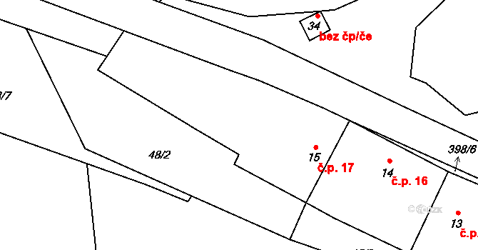 Chabrovice 17, Skopytce na parcele st. 15 v KÚ Chabrovice, Katastrální mapa