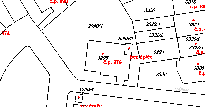 Dejvice 879, Praha na parcele st. 3295 v KÚ Dejvice, Katastrální mapa