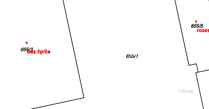 Kylešovice 1127, Opava na parcele st. 655/1 v KÚ Kylešovice, Katastrální mapa