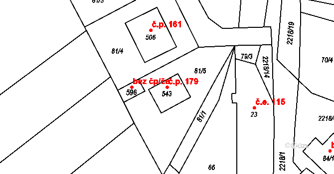 Pecerady 179, Týnec nad Sázavou na parcele st. 543 v KÚ Pecerady, Katastrální mapa