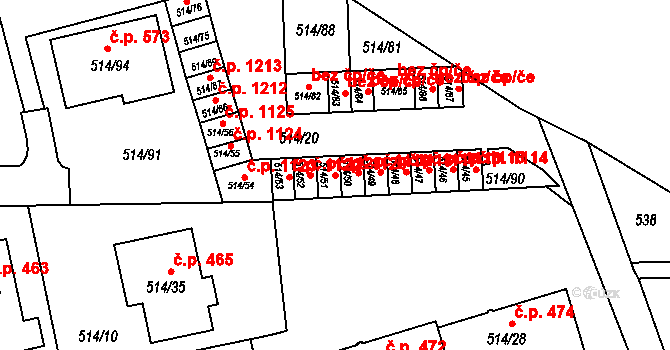 Dobšice 1120 na parcele st. 514/51 v KÚ Dobšice u Znojma, Katastrální mapa
