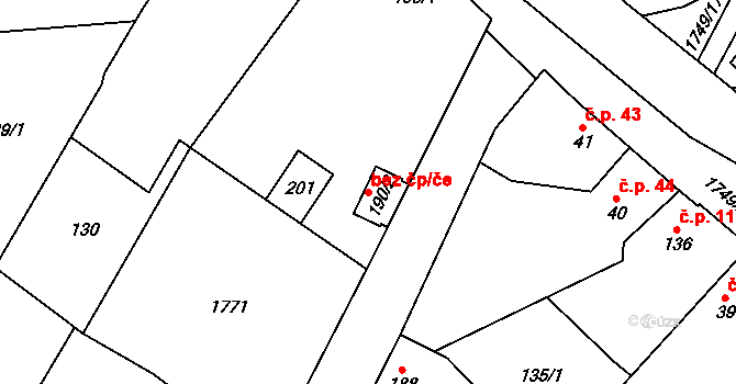 Čečelice 39313191 na parcele st. 190/2 v KÚ Čečelice, Katastrální mapa