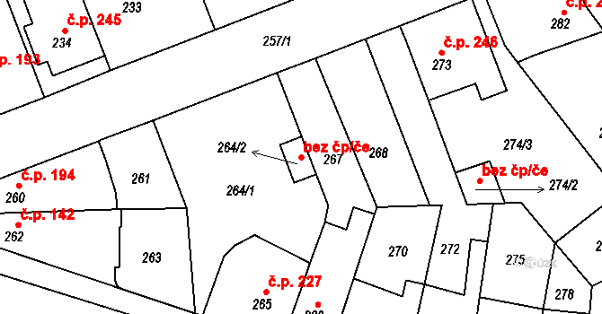 Ostopovice 39840191 na parcele st. 264/2 v KÚ Ostopovice, Katastrální mapa