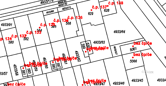Pasohlávky 40643191 na parcele st. 630 v KÚ Pasohlávky, Katastrální mapa