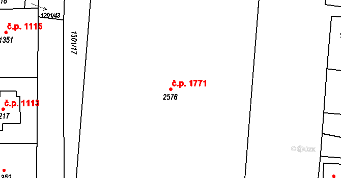 Přelouč 1771 na parcele st. 2576 v KÚ Přelouč, Katastrální mapa
