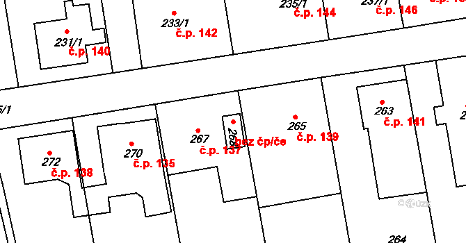 Blansko 41592191 na parcele st. 268 v KÚ Klepačov, Katastrální mapa