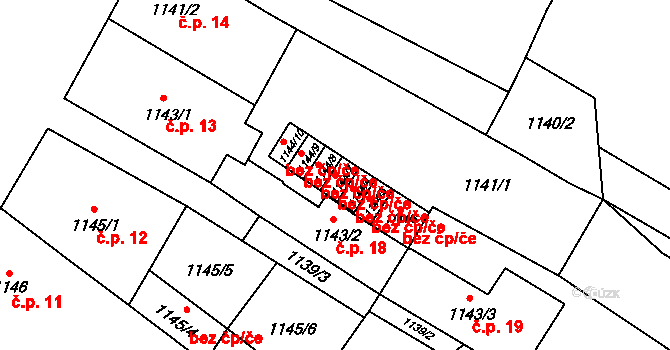 Moravský Beroun 43038191 na parcele st. 1144/7 v KÚ Moravský Beroun, Katastrální mapa