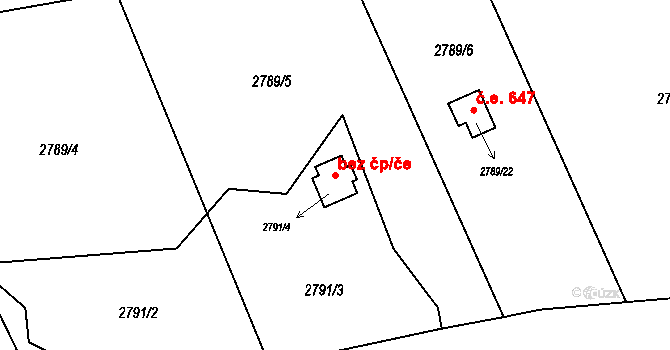 Lutyně 644, Orlová na parcele st. 2791/4 v KÚ Horní Lutyně, Katastrální mapa