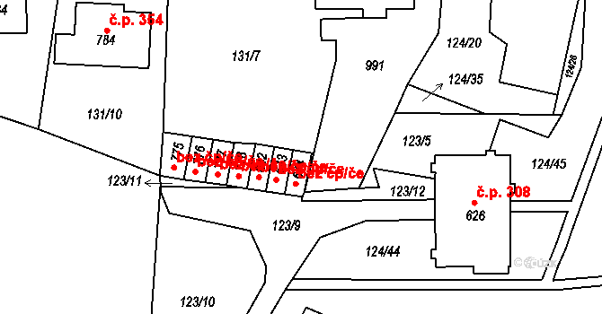Velká Hleďsebe 44705191 na parcele st. 644 v KÚ Velká Hleďsebe, Katastrální mapa