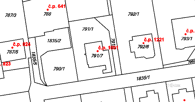 Kylešovice 1091, Opava na parcele st. 791/7 v KÚ Kylešovice, Katastrální mapa