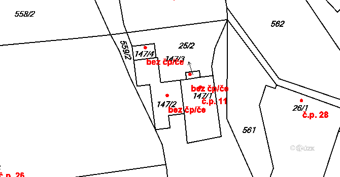 Radostná pod Kozákovem 44748191 na parcele st. 147/2 v KÚ Lestkov pod Kozákovem, Katastrální mapa