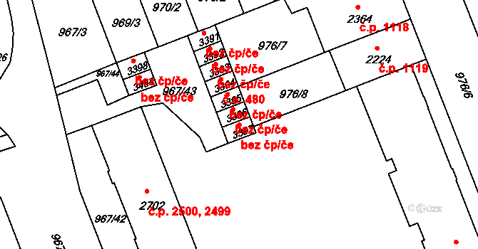 Kroměříž 45000191 na parcele st. 3397 v KÚ Kroměříž, Katastrální mapa