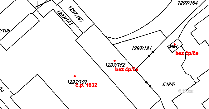 Teplice 45118191 na parcele st. 1297/162 v KÚ Teplice-Trnovany, Katastrální mapa
