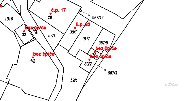 Mohelnice 47132191 na parcele st. 76 v KÚ Mohelnice u Nepomuka, Katastrální mapa