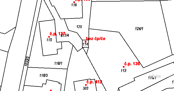 Herálec 47268191 na parcele st. 114 v KÚ Český Herálec, Katastrální mapa