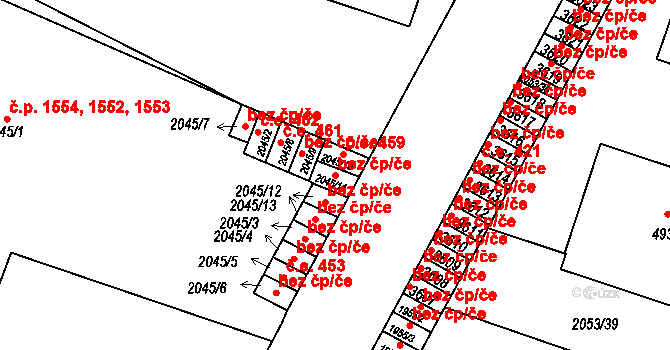 Rakovník 49143191 na parcele st. 2045/11 v KÚ Rakovník, Katastrální mapa
