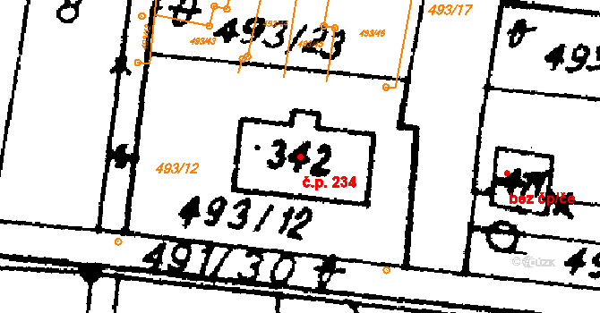 Nasavrky 234 na parcele st. 342 v KÚ Nasavrky, Katastrální mapa