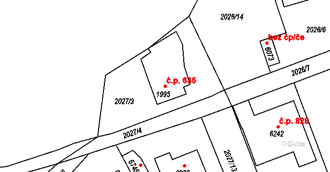 Beroun-Závodí 635, Beroun na parcele st. 1995 v KÚ Beroun, Katastrální mapa