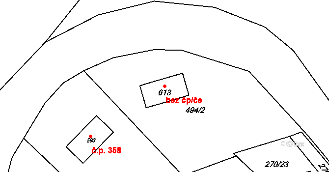 Chotěvice 81728191 na parcele st. 613 v KÚ Chotěvice, Katastrální mapa