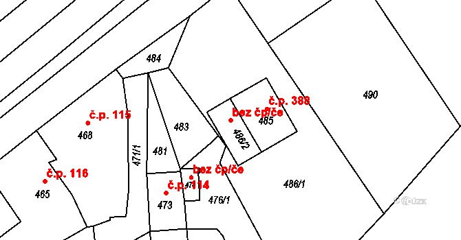 Lichnov 94043191 na parcele st. 486/2 v KÚ Lichnov u Bruntálu, Katastrální mapa