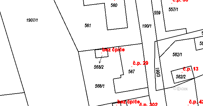 Šenov u Nového Jičína 119294192 na parcele st. 568/2 v KÚ Šenov u Nového Jičína, Katastrální mapa