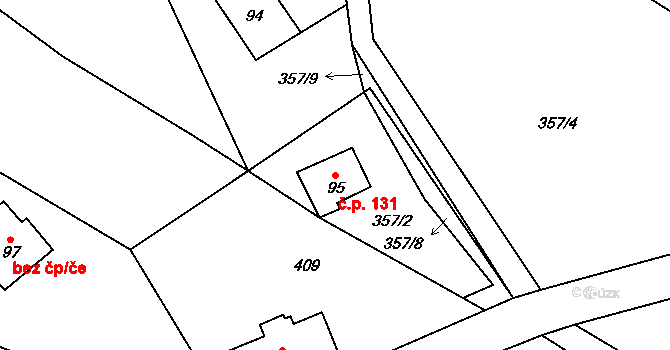 Dolní Rokytnice 131, Rokytnice nad Jizerou na parcele st. 95 v KÚ Dolní Rokytnice, Katastrální mapa