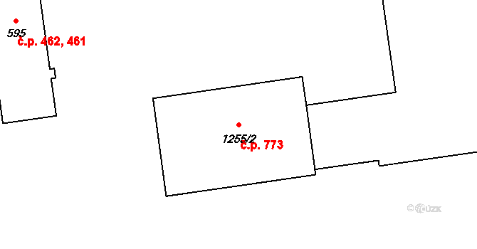 Úšovice 773, Mariánské Lázně na parcele st. 1255/2 v KÚ Úšovice, Katastrální mapa