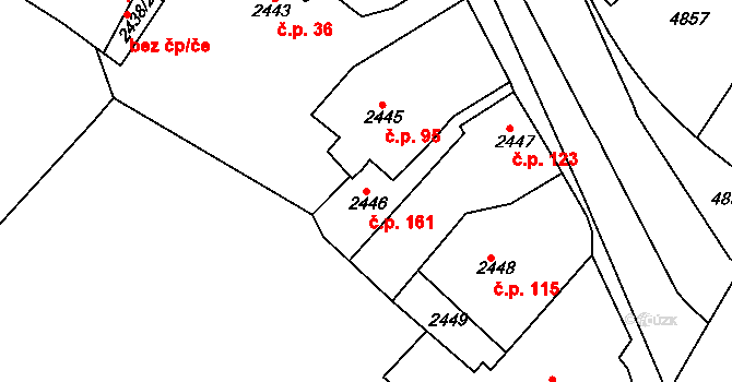 Dejvice 161, Praha na parcele st. 2446 v KÚ Dejvice, Katastrální mapa