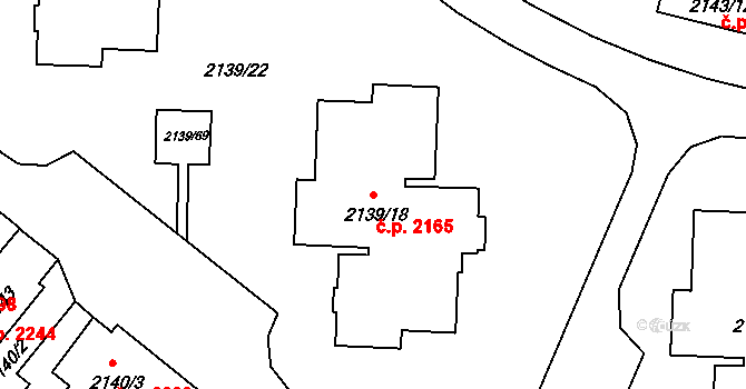 České Budějovice 3 2165, České Budějovice na parcele st. 2139/18 v KÚ České Budějovice 3, Katastrální mapa