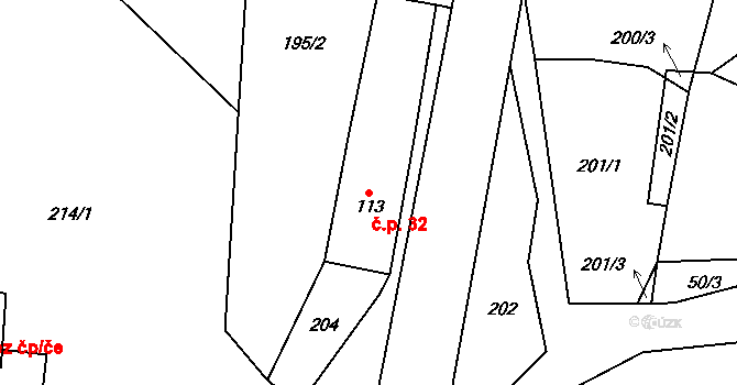 Skuhrov 32, Česká Třebová na parcele st. 113 v KÚ Skuhrov u České Třebové, Katastrální mapa