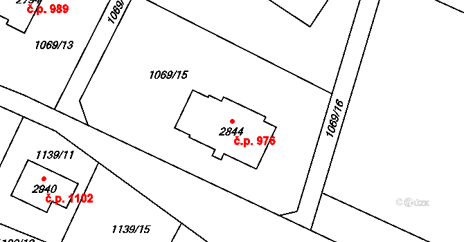 Prachatice II 976, Prachatice na parcele st. 2844 v KÚ Prachatice, Katastrální mapa