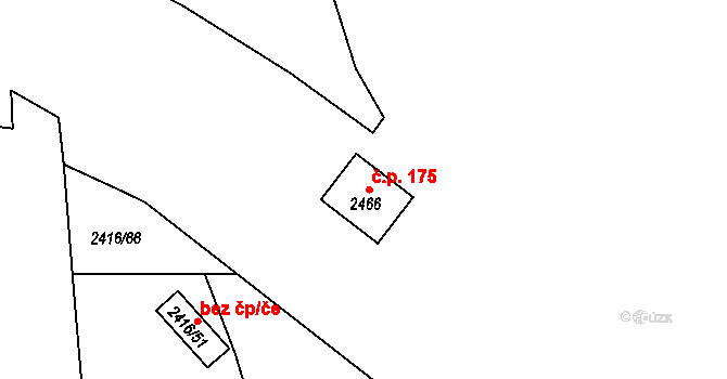 Holešovice 175, Praha na parcele st. 2466 v KÚ Holešovice, Katastrální mapa