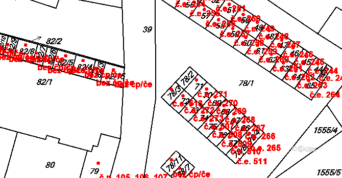 Miřetice u Klášterce nad Ohří 513, Klášterec nad Ohří na parcele st. 78/3 v KÚ Miřetice u Klášterce nad Ohří, Katastrální mapa