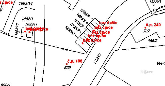 Jablonec nad Nisou 38456192 na parcele st. 1895/4 v KÚ Mšeno nad Nisou, Katastrální mapa