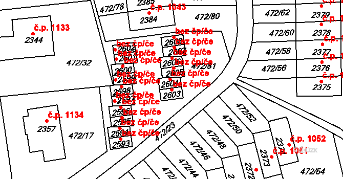 Vrchlabí 41603192 na parcele st. 2603 v KÚ Vrchlabí, Katastrální mapa