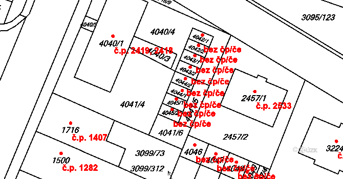 Břeclav 42251192 na parcele st. 4044/1 v KÚ Břeclav, Katastrální mapa
