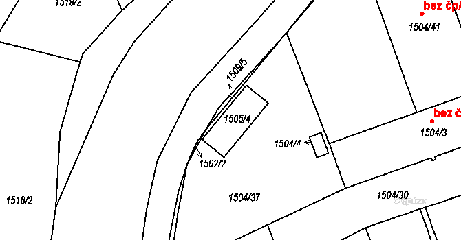 Rychnov nad Kněžnou 44282192 na parcele st. 1505/4 v KÚ Rychnov nad Kněžnou, Katastrální mapa
