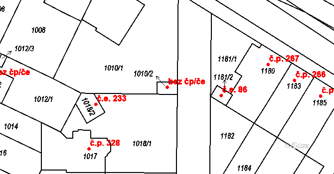 Hrušovany u Brna 46070192 na parcele st. 1010/2 v KÚ Hrušovany u Brna, Katastrální mapa