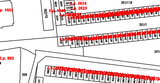 Bludovice 2689, Havířov na parcele st. 581/84 v KÚ Bludovice, Katastrální mapa