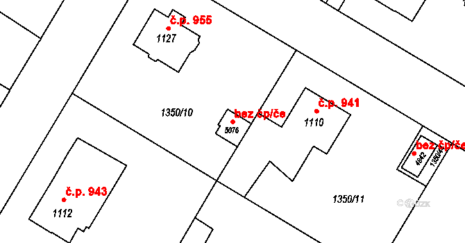 Šumperk 48512192 na parcele st. 5076 v KÚ Šumperk, Katastrální mapa
