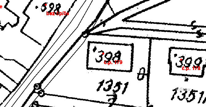 Klášterec nad Orlicí 179 na parcele st. 398 v KÚ Klášterec nad Orlicí, Katastrální mapa