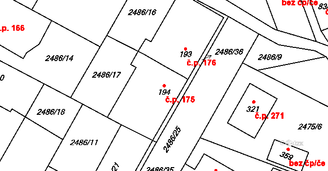 Mrákotín 175 na parcele st. 194 v KÚ Mrákotín u Telče, Katastrální mapa