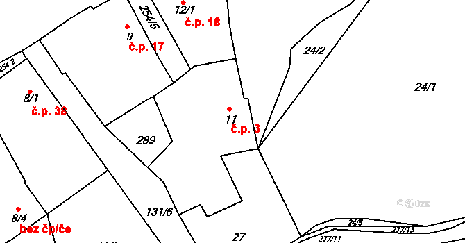 Nebílovský Borek 3, Štěnovický Borek na parcele st. 11 v KÚ Nebílovský Borek, Katastrální mapa