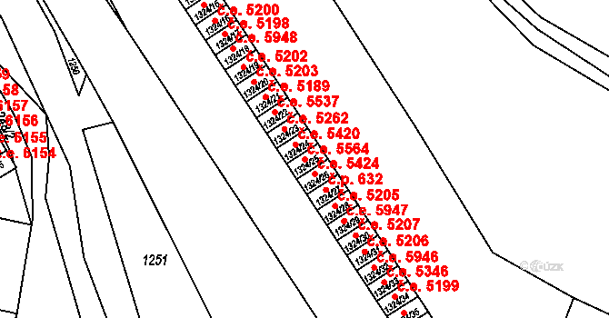 Neštěmice 5564, Ústí nad Labem na parcele st. 1324/25 v KÚ Neštěmice, Katastrální mapa